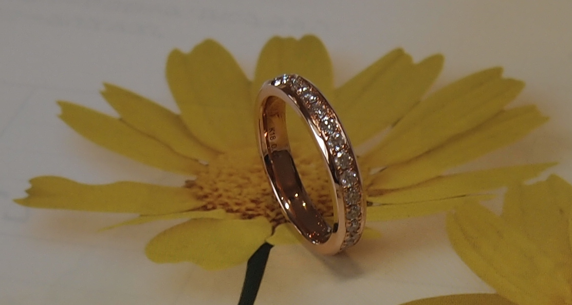 フルダイヤモンドエタニティリングにジュエリーリフォーム。。。