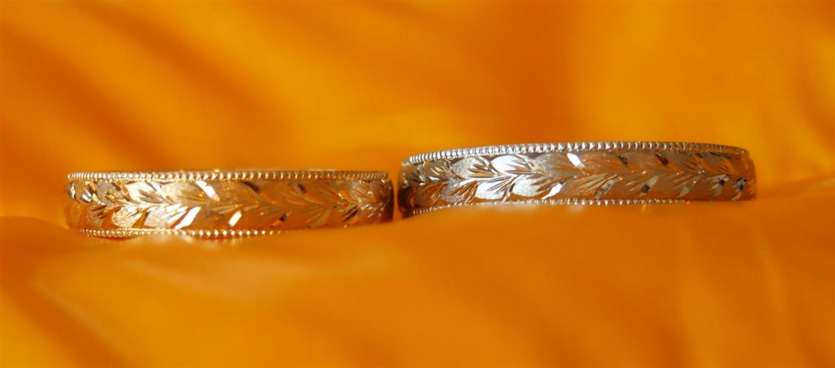 夏のハワイアンジュエリーのデザインの結婚指輪(マリッジリング)集(3)